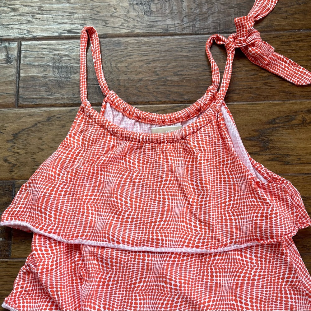 MICHAEL Michael Kors orange & white tiered tank top size medium - Picture 3 of 15